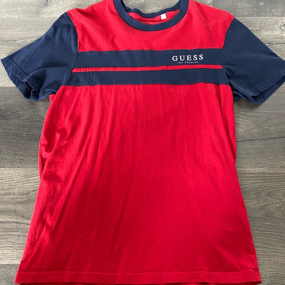 Men’s Guess logo striped T-shirt